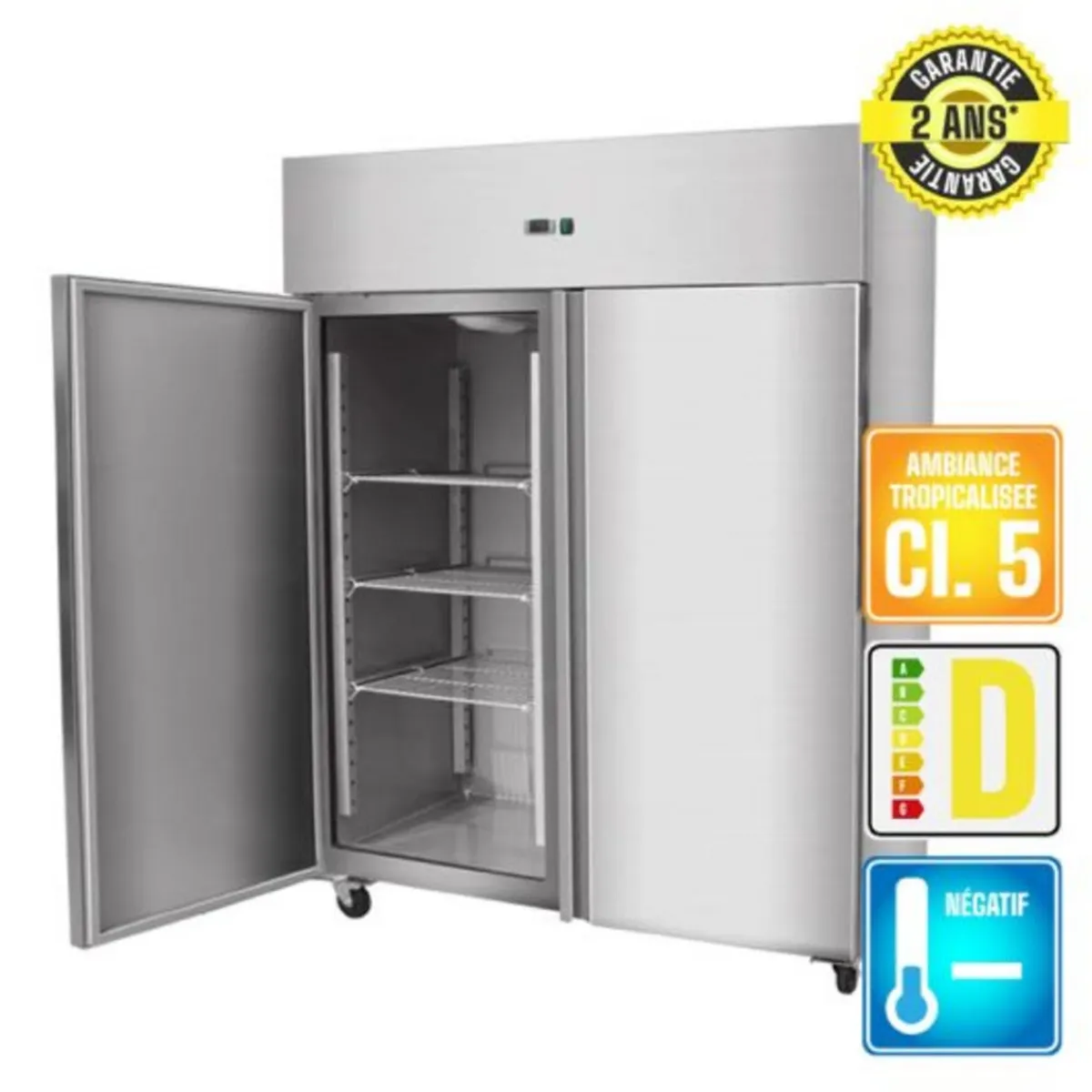 Armoire de congélation 2 portes froid négatif 1400 L 3 niveaux - PROINOX Outlet