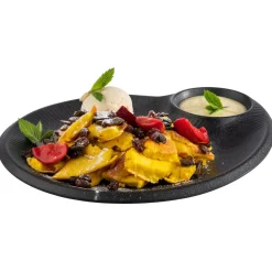APS Assiette avec ramequin mélamine noir 30x25x2,5 cm Nero Sale