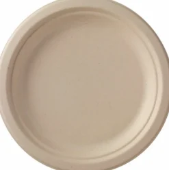 Assiette bagasse rond marron Ø 22 cm (50 pièces) - DUNI Hot