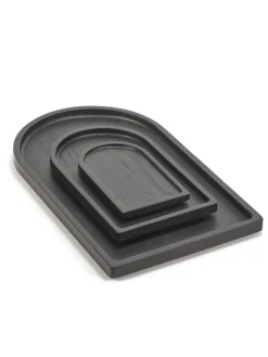 Assiette à bord droit rectangulaire ébène bois 45 cm La Mère - SERAX