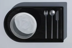 Assiette à bord droit rectangulaire ébène bois 45 cm La Mère - SERAX