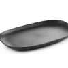 REVOL Assiette à bord droit rectangulaire noir porcelaine culinaire 24x12,5 cm Club Best