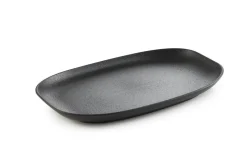 REVOL Assiette à bord droit rectangulaire noir porcelaine culinaire 24x12,5 cm Club Best