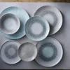Assiette à bord droit rond Agate grey porcelaine vitrifiée Ø 21 cm Fusion - CHURCHILL Hot