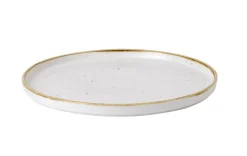 CHURCHILL Assiette à bord droit rond barley white porcelaine vitrifiée Ø 28 cm Stonecast