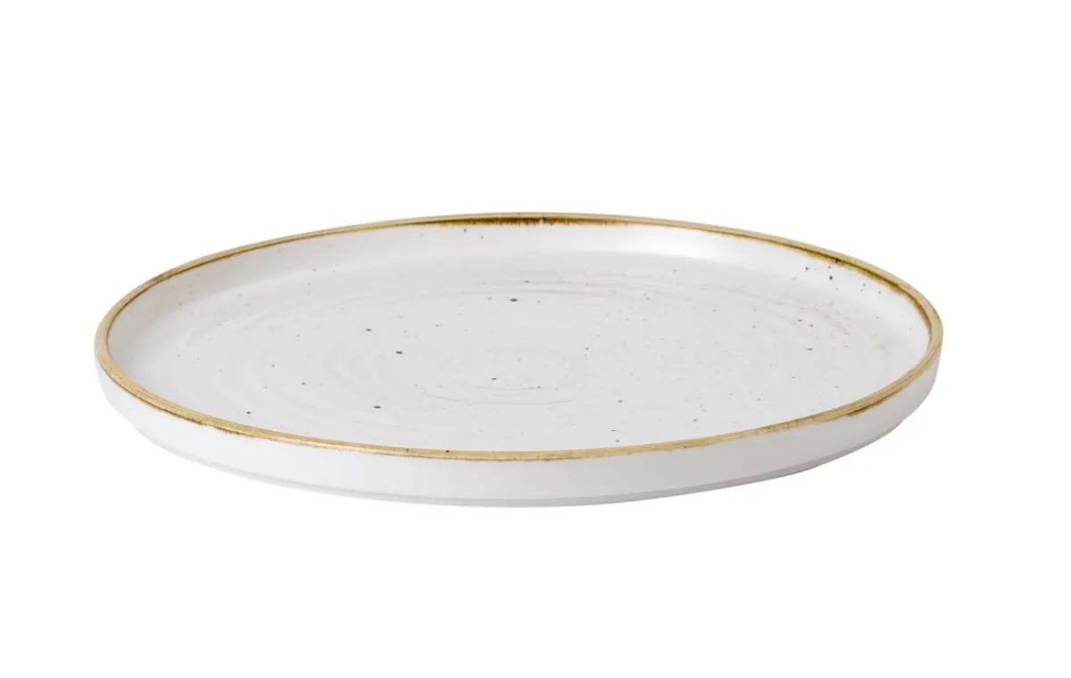 CHURCHILL Assiette à bord droit rond barley white porcelaine vitrifiée Ø 28 cm Stonecast