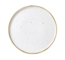 CHURCHILL Assiette à bord droit rond barley white porcelaine vitrifiée Ø 28 cm Stonecast