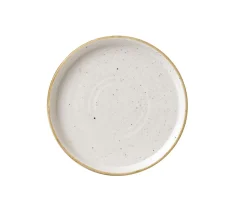 Assiette à bord droit rond barley white porcelaine vitrifiée Ø 16 cm Stonecast - CHURCHILL Clearance
