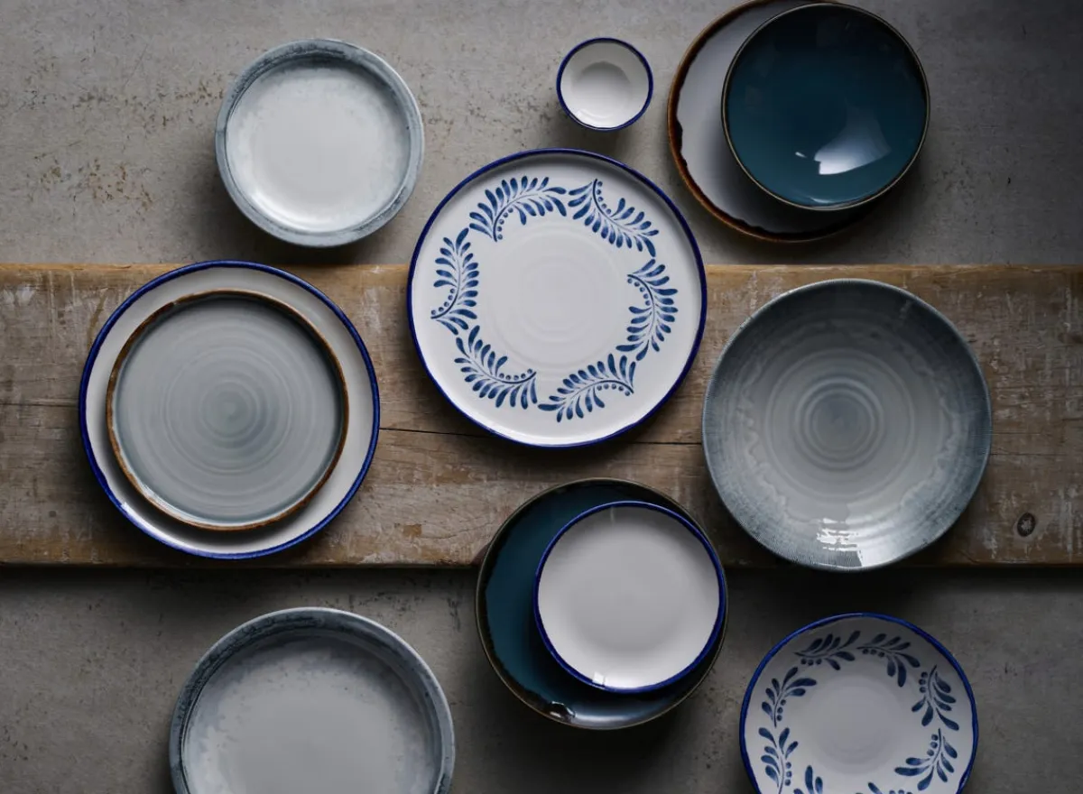 DUDSON Assiette à bord droit rond blanc porcelaine vitrifiée Ø 21 cm Harvest Mediterranean Discount