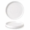Assiette à bord droit rond blanc porcelaine vitrifiée Ø 26 cm Vellum - CHURCHILL New