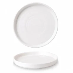 Assiette à bord droit rond blanc porcelaine vitrifiée Ø 26 cm Vellum - CHURCHILL New