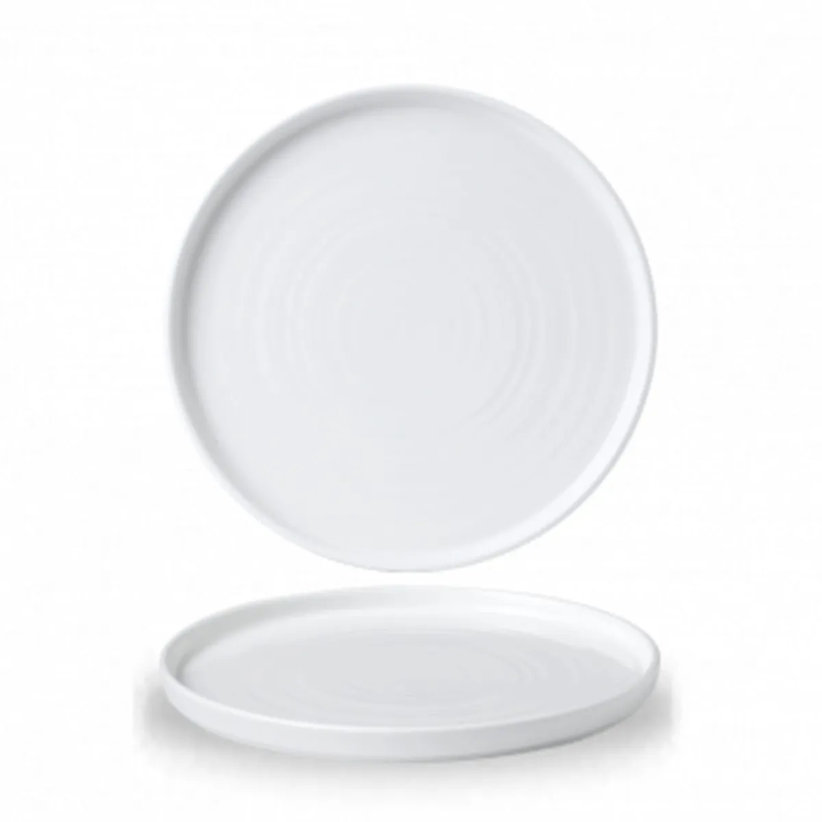 Assiette à bord droit rond blanc porcelaine vitrifiée Ø 21 cm White - CHURCHILL Sale