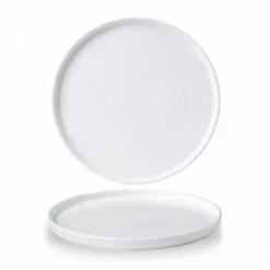 CHURCHILL Assiette à bord droit rond blanc porcelaine vitrifiée Ø 26 cm White Online
