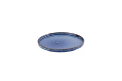 DUDSON Assiette bord droit rond bleu indigo porcelaine vitrifiée Ø 26 cm Harvest Sale