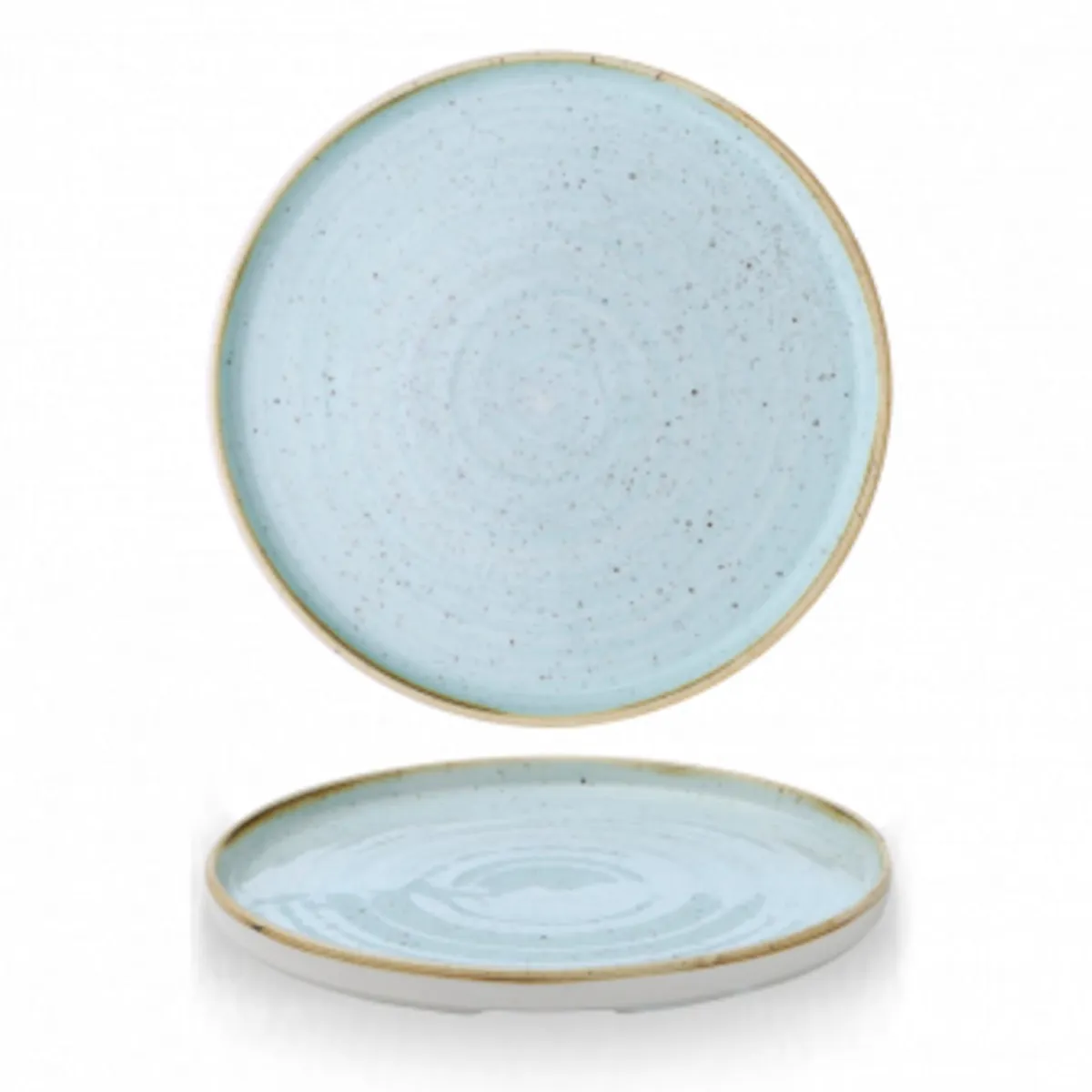 Assiette à bord droit rond bleu porcelaine vitrifiée Ø 26 cm Stonecast Duck Egg - CHURCHILL Clearance