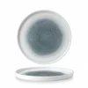 CHURCHILL Assiette à bord droit rond bleu porcelaine vitrifiée Ø 26 cm Raku Topaz Online