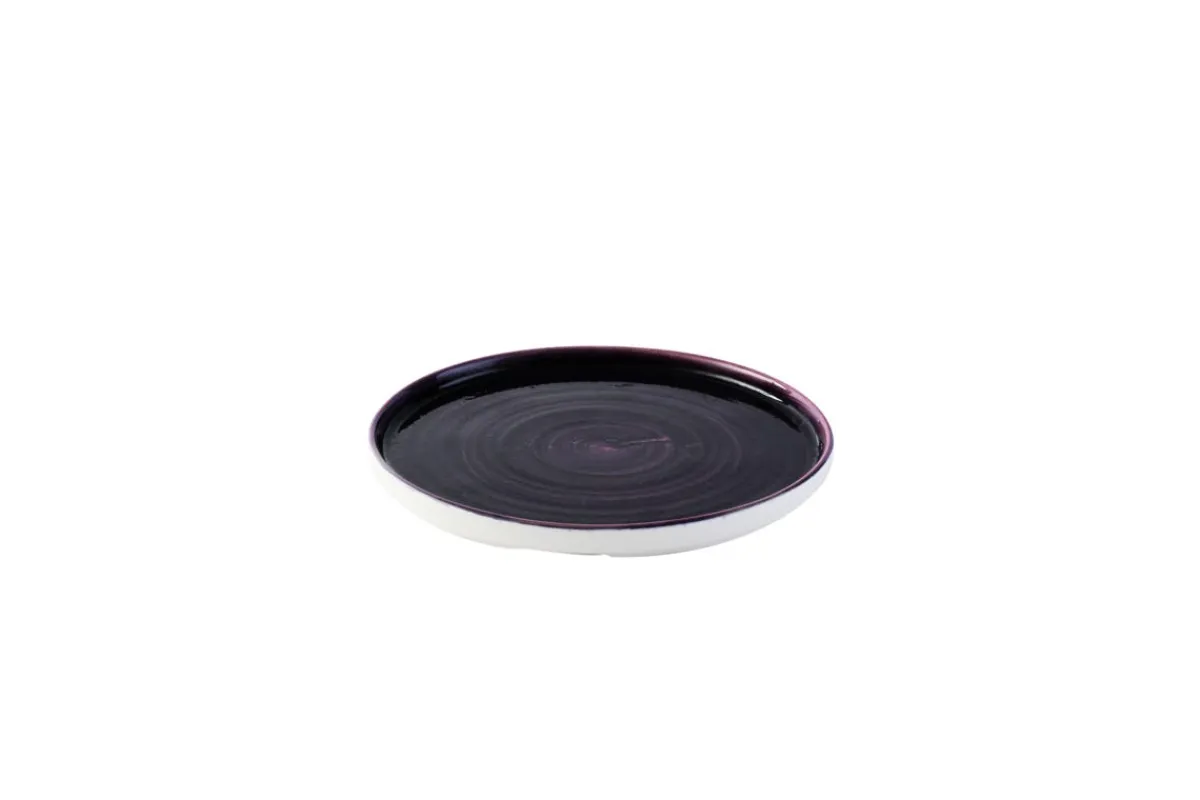 Assiette à bord droit rond deep purple porcelaine vitrifiée Ø 26 cm Stonecast Patina - CHURCHILL Online