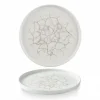Assiette à bord droit rond gris porcelaine vitrifiée Ø 26 cm Kintsugi Pearl Grey - CHURCHILL New