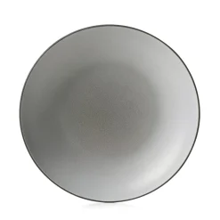 Assiette à bord droit rond gris porcelaine culinaire Ø 19 cm Equinoxe - REVOL Discount