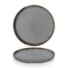 Assiette à bord droit rond gris porcelaine vitrifiée Ø 21 cm Harvest - DUDSON New