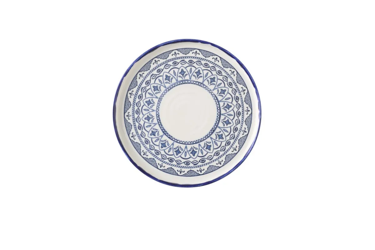 DUDSON Assiette à bord droit rond Ink porcelaine vitrifiée Ø 26 cm Harvest Mediterranean Moresque Best