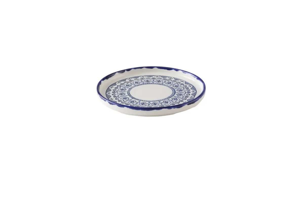 DUDSON Assiette à bord droit rond Ink porcelaine vitrifiée Ø 26 cm Harvest Mediterranean Moresque Best