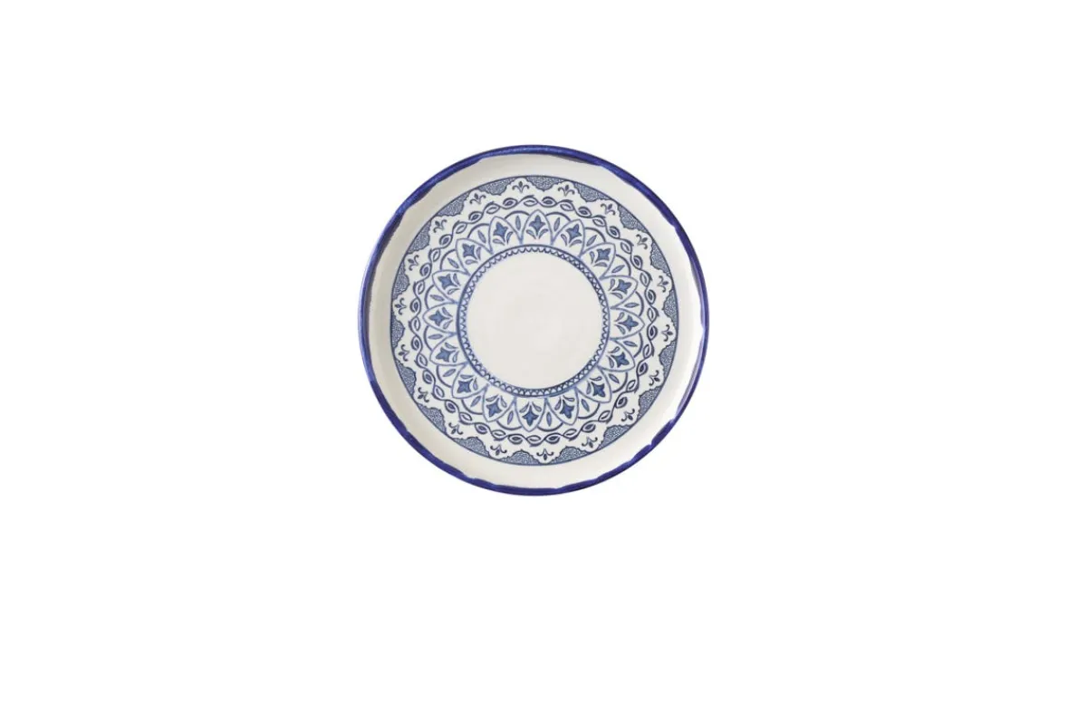 DUDSON Assiette à bord droit rond Ink porcelaine vitrifiée Ø 21 cm Harvest Mediterranean Moresque New