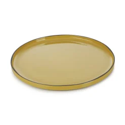 Assiette à bord droit rond jaune porcelaine culinaire Ø 33 cm Caractère - REVOL