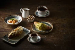 Assiette à bord droit rond Linen porcelaine vitrifiée Ø 26 cm Flare - DUDSON Outlet