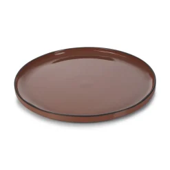 Assiette à bord droit rond marron porcelaine culinaire Ø 33 cm  Caractère - REVOL Hot