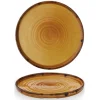 DUDSON Assiette à bord droit rond Mustard porcelaine vitrifiée Ø 21 cm Harvest Hot