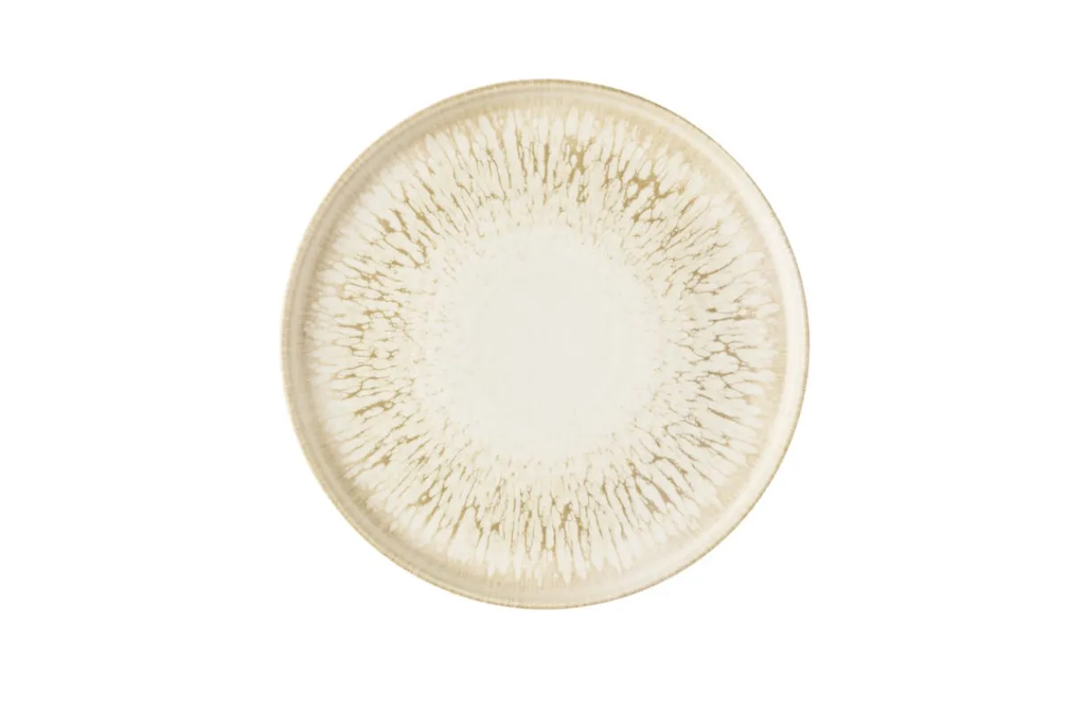 CHURCHILL Assiette à bord droit rond Natural porcelaine vitrifiée Ø 26 cm Inked Lume Discount