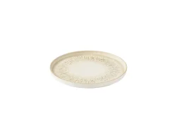 CHURCHILL Assiette à bord droit rond Natural porcelaine vitrifiée Ø 26 cm Inked Lume Discount