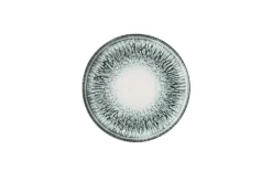Assiette à bord droit rond noir porcelaine vitrifiée Ø 21 cm Inked Lume - CHURCHILL Best