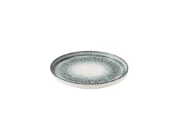 Assiette à bord droit rond noir porcelaine vitrifiée Ø 26 cm Inked Lume - CHURCHILL Outlet