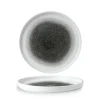 Assiette à bord droit rond noir porcelaine vitrifiée Ø 26 cm Raku Quartz - CHURCHILL Sale
