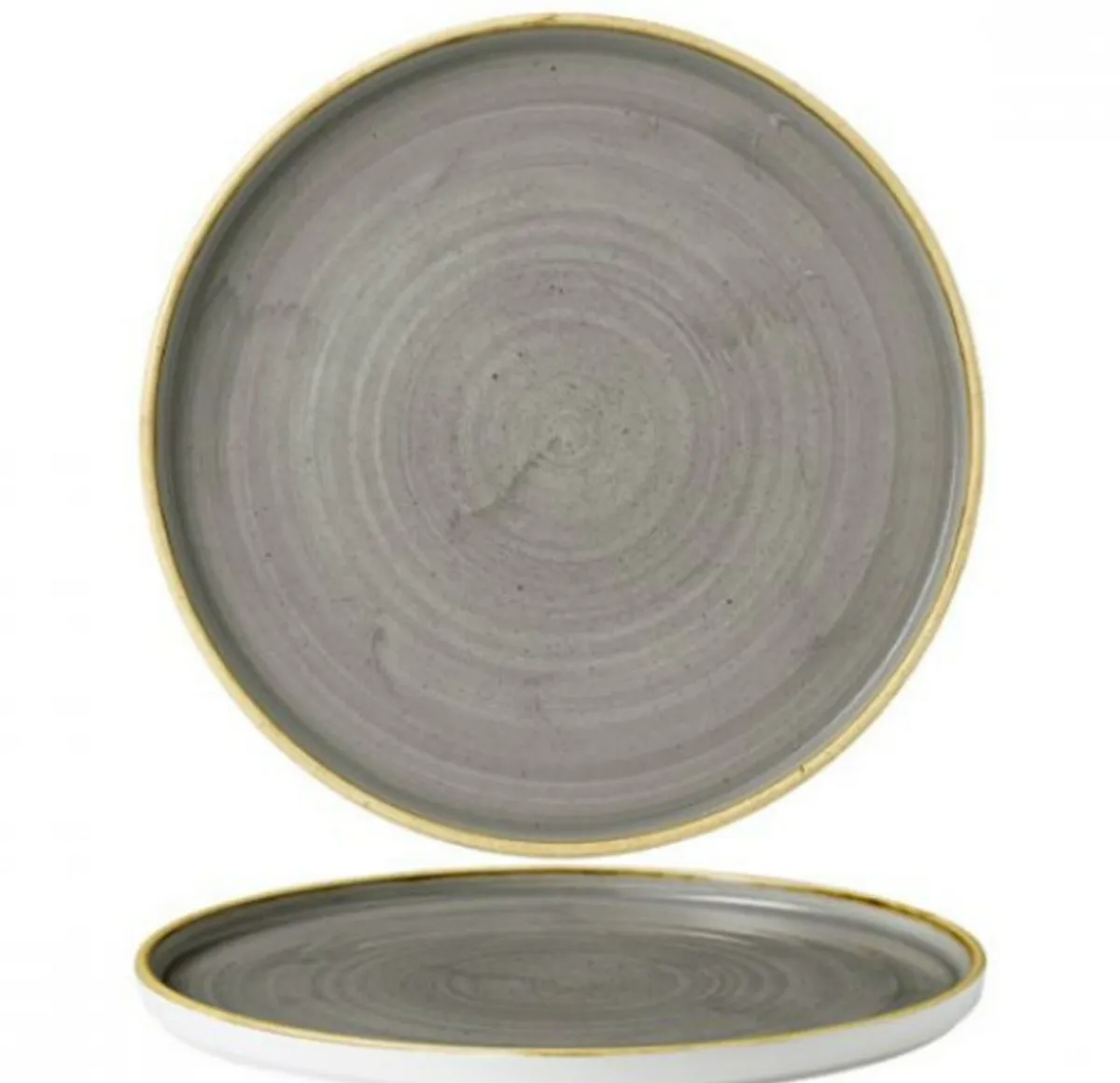CHURCHILL Assiette à bord droit rond peppercorn porcelaine vitrifiée Ø 21 cm Stonecast Grey Discount