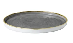 CHURCHILL Assiette à bord droit rond peppercorn porcelaine vitrifiée Ø 28 cm Stonecast Grey Sale