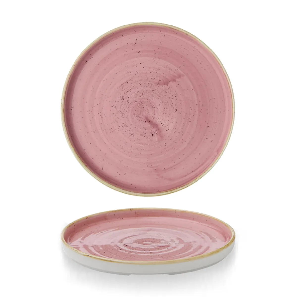 Assiette à bord droit rond Petal Pink porcelaine vitrifiée Ø 21 cm Stonecast Petal - CHURCHILL Online