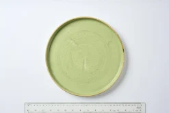 CHURCHILL Assiette à bord droit rond Sage Green porcelaine vitrifiée Ø 26 cm Stonecast Sage