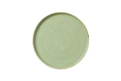 CHURCHILL Assiette à bord droit rond Sage Green porcelaine vitrifiée Ø 26 cm Stonecast Sage