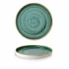 Assiette à bord droit rond Samphire porcelaine vitrifiée Ø 21 cm 30x19,9 cm Stonecast Samphire - CHURCHILL Discount