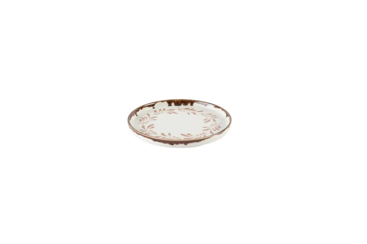DUDSON Assiette à bord droit rond terracotta porcelaine vitrifiée Ø 21 cm Harvest Mediterranean Sale