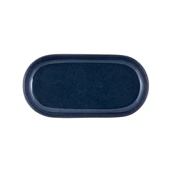 Assiette à burger rectangulaire bleu grès émaillé 29x14 cm Gres Couleur - PRO.MUNDI Discount