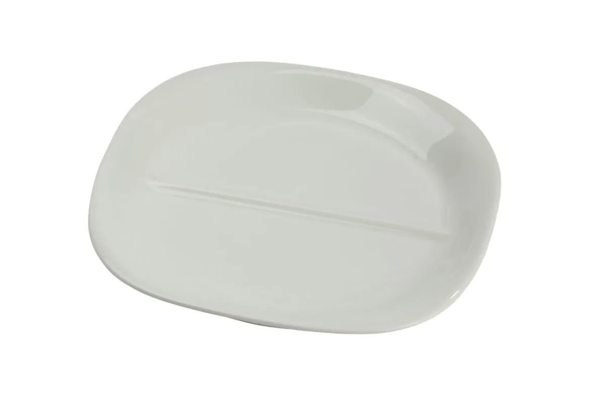Assiette carré blanc porcelaine pillénium 21x21 cm Regithermie - enova Outlet