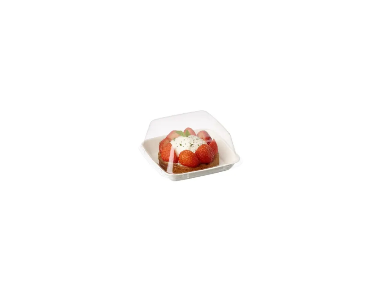 Assiette carrée bagasse blanc 11x11x1,6 cm Oxstal (600 pièces) - PRO.MUNDI Clearance