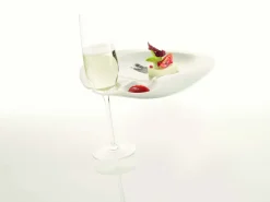 Assiette cocktail ovale ivoire porcelaine vitrifiée 22,7x18,6 cm Nabur - RAK New