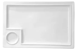 PRO.MUNDI Assiette à compartiments rectangulaire blanc porcelaine 35,5x23 cm New