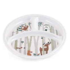 Assiette à compartiments rond blanc mélamine Ø 21,5 cm - PLASTOREX Sale