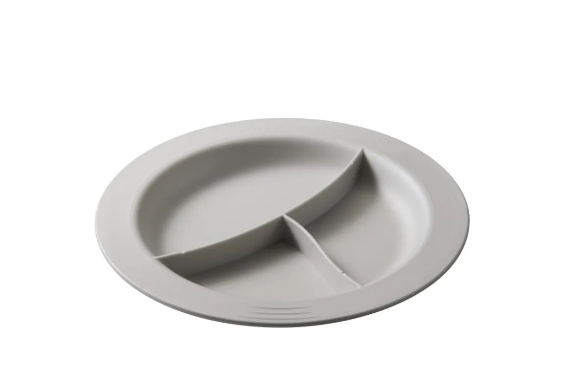 Assiette à 3 compartiments rond Blanc Coton fibre végétale Ø 23,5 cm Liliroc - SAINT ROMAIN Sale